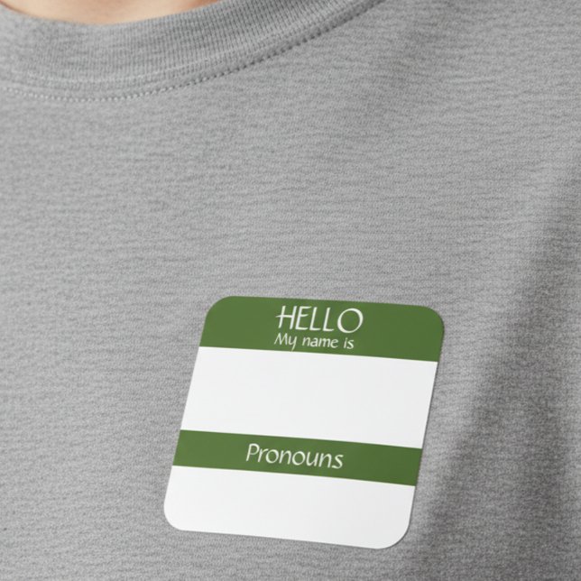 Hello Name Tag Sticker Badge Pronouns are (Creator Uploaded)