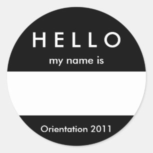 Hello Name Tag Sticker Customise Colour and