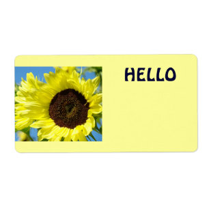Hello Name Tags Yellow Sunflowers Sun Flowers