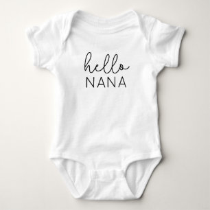 Hello NANA Announcement Personalised for Grandma Baby Bodysuit