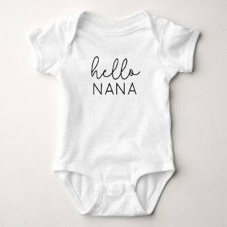 Hello NANA Announcement Personalised for Grandma Baby Bodysuit