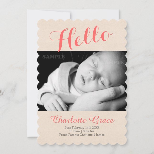 Hello New Baby Photo Template (Front)