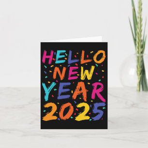 Hello New Year 2025 Family Matching Celebration Pa Card