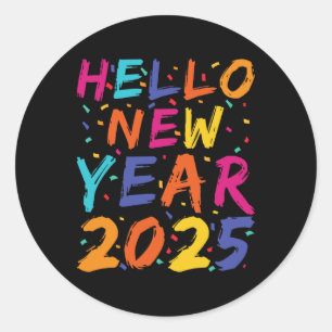 Hello New Year 2025 Family Matching Celebration Pa Classic Round Sticker