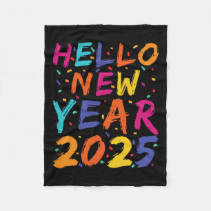 Hello New Year 2025 Family Matching Celebration Pa Fleece Blanket