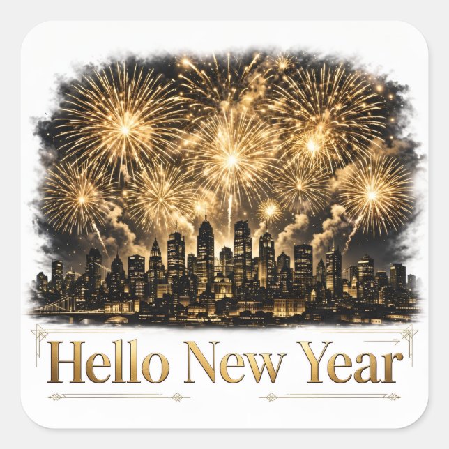 Hello New Year Sticker (Front)