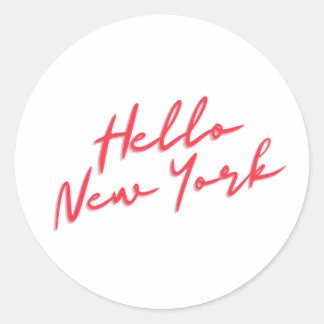 Hello New York Classic Round Sticker