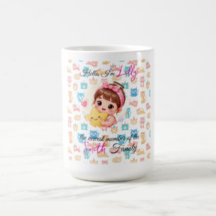 Hello newest member of family patterns cat custom coffee mug