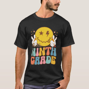 Hello Ninth Grade Funny Smile Face 9Th Grade Back  T-Shirt