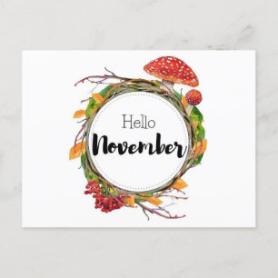 Hello November Postcard