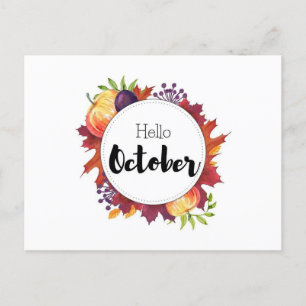Hello October Postcard