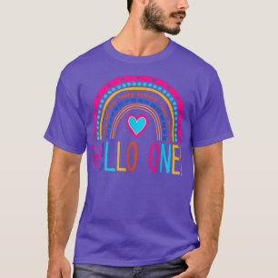 Hello One Rainbow I Am 1 Year Old Happy Birthday G T-Shirt