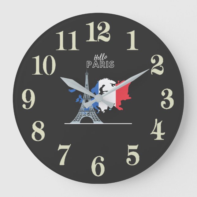 Hello Paris Large Clock (Front)