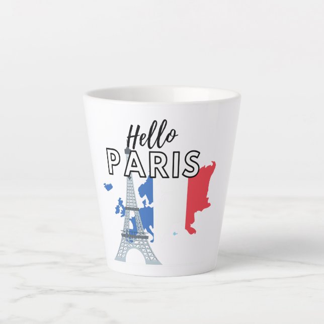 Hello Paris  Latte Mug (Front)