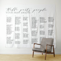 Hello Party People Wedding Alphabetic Seating Char