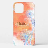Hello personalised Dandelion clocks orange clouds