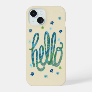 Hello phone case with cute flowers