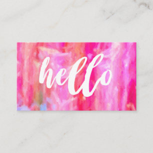 Hello Pink Abstract Artsy Beautiful Business Card