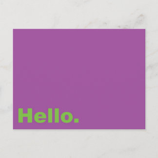 Hello. Postcard