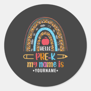 Hello Pre K Back to School Preschool Gifts Classic Round Sticker