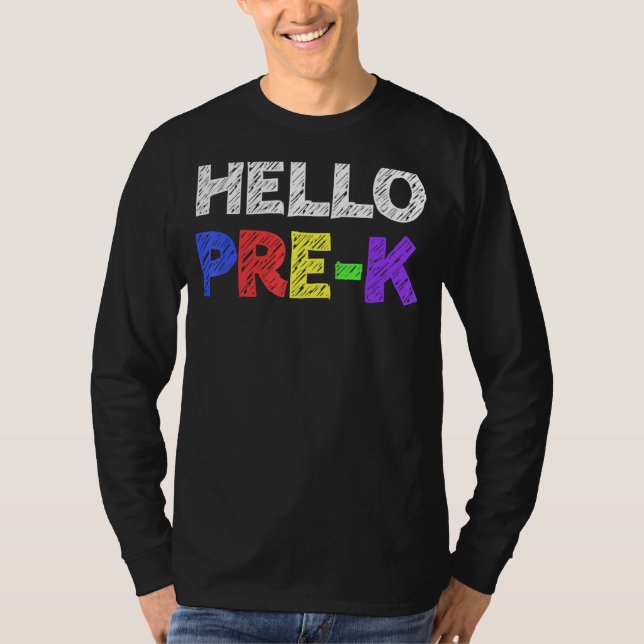 Hello Pre K  Back To School T-Shirt (Front)