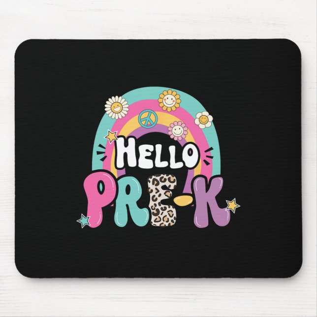 Hello Pre-K Back To School Teachers Kids First Day Mouse Mat (Front)