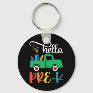 Hello Pre K Back To School Truck For Teacher Girls Key Ring