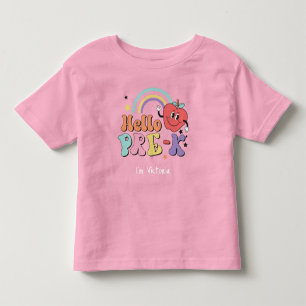 Hello Pre-K Colourful Elementary School Pink Toddler T-Shirt