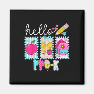 Hello Pre K Cute Preschool Coquette Bow Back To Sc Magnet