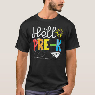 Hello Pre K Fun PreSchool Backto School   Student  T-Shirt