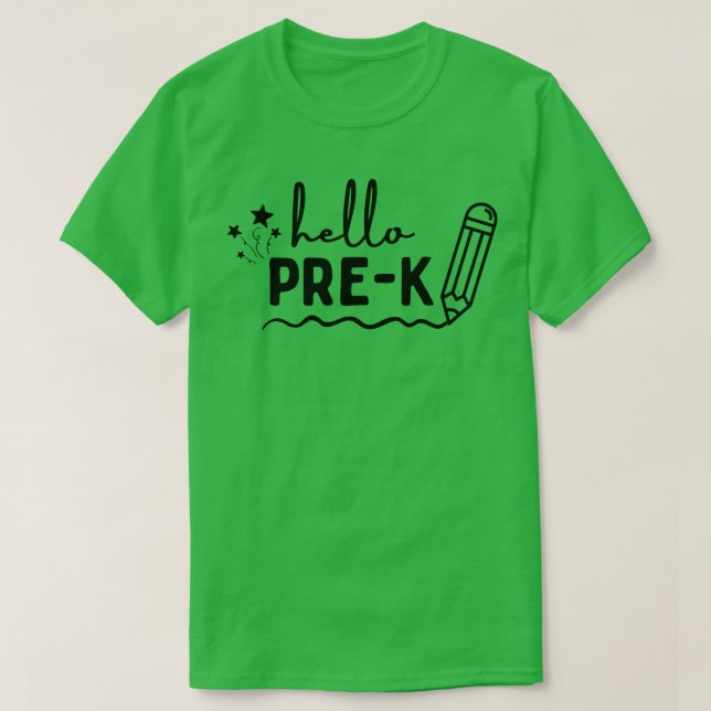 Hello Pre K Grade 6 T-Shirt (Design Front)