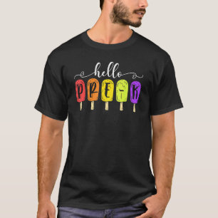 Hello Pre K Ice Cream Back To School Teacher Stude T-Shirt