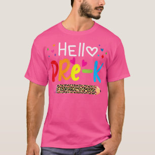 Hello Pre-k Kid Shirt Teacher Back to School Teach