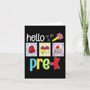 Hello Pre-k Preppy Back To School Teacher Student  Card
