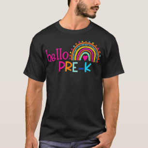 Hello Pre K Rainbow Student Teacher Back To School T-Shirt