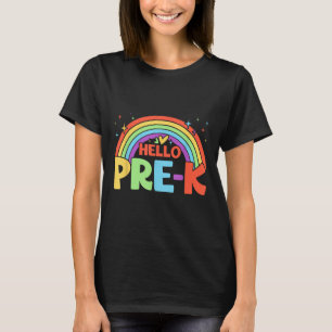 Hello Pre-k Rainbow Teacher Squad Back To School T-Shirt