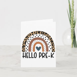 Hello Pre-k Rainbow Teacher Team Pre-k Squad Girls Card