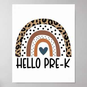 Hello Pre-k Rainbow Teacher Team Pre-k Squad Girls Poster