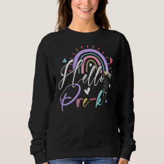Hello Pre-K Rainbow Team Hello Preschool Rocks Squ Sweatshirt