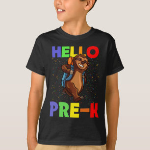 Hello Pre-K Sloth Back To School T-Shirt
