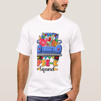 Hello Pre K Squad Cute Truck Back To School Teache T-Shirt