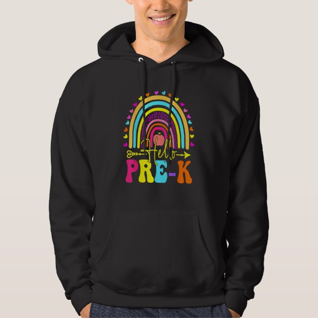 Hello Pre K Team Pre Kindergarten Back To School R Hoodie (Front)