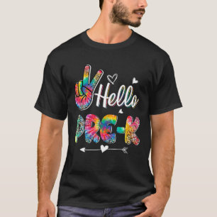 Hello Pre K Tie Dye Leopard Cool Kids Back To Scho T-Shirt