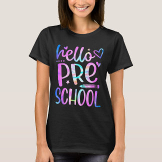 Hello Pre School First Day School Teacher Girl Tie T-Shirt