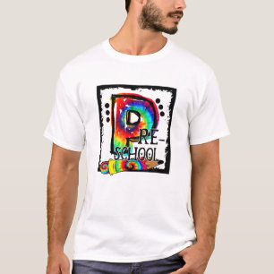 Hello Pre School Funny Back To School Tie Dye Stud T-Shirt