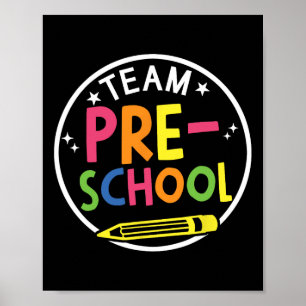 Hello Pre-school Team Pre Ck To School Teacher Kid Poster