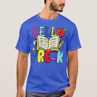 Hello PreK Apple Pencil Kids Girls Back To School  T-Shirt