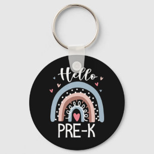 Hello PreK Fun Boho Rainbow Back To School Key Ring