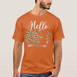 Hello PreK Leopard Back To School Teacher Student T-Shirt