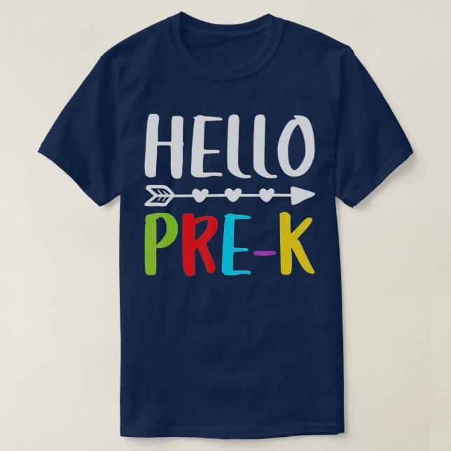 Hello PreK  Teacher Back To School  T-Shirt (Design Front)
